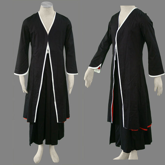 Anime Black Samurai Robe Warrior Cosplay Costume Full Outfit for Men and Kids