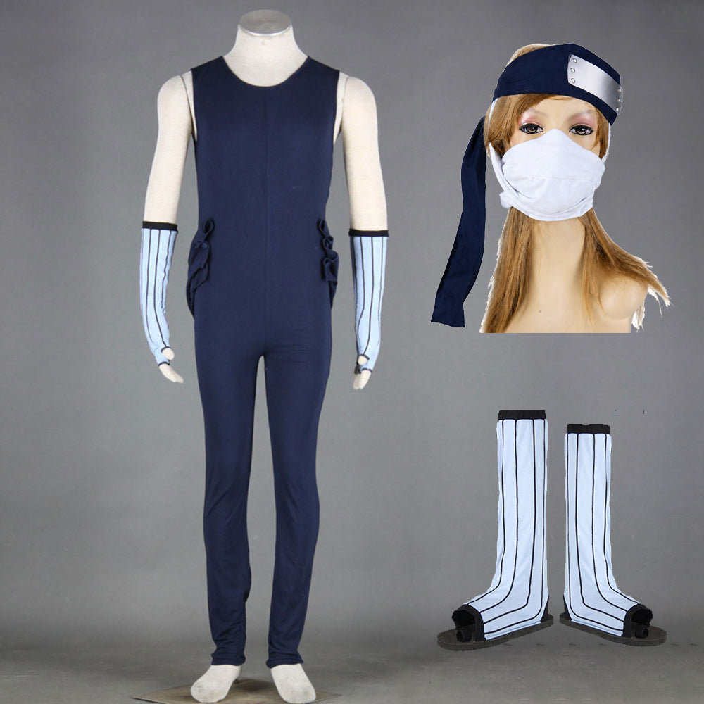 Anime Giant Sword Ninja Cosplay Costume with Shoes for Men Kids Halloween