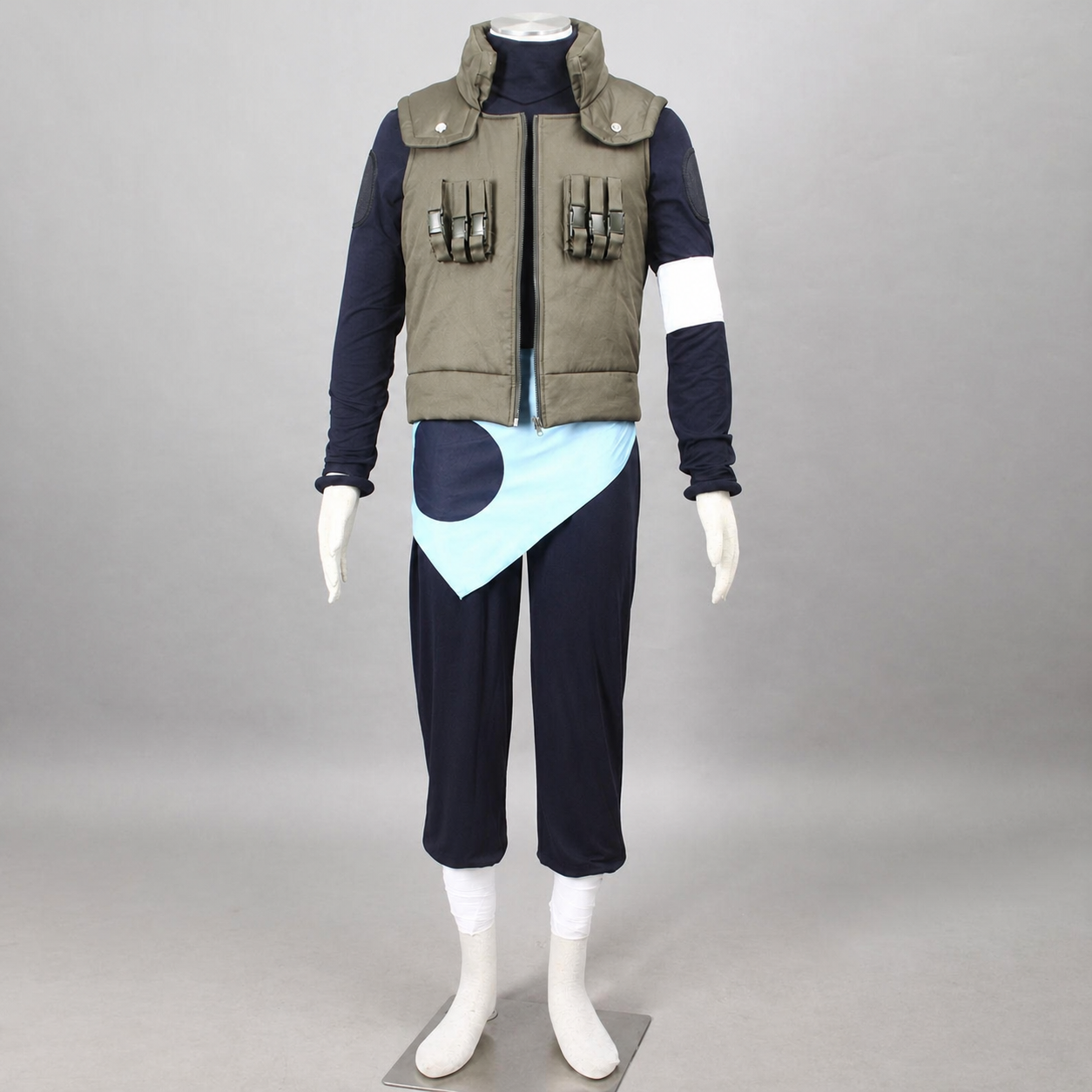 Anime Bearded Tactical Ninja Cosplay Costume with Signature Headband for Men Kids Halloween