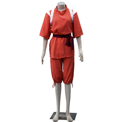 Fantasy Spirit Realm Apprentice Costume Red Worker Outfit for Women Kids Halloween