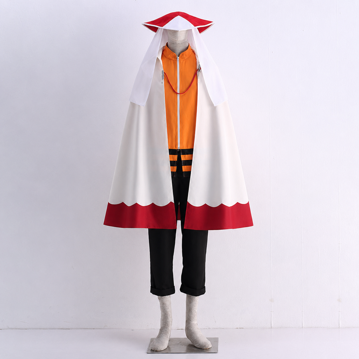 Anime Seventh Village Ninja Leader Cosplay Costume with Hat For Men Kids Halloween