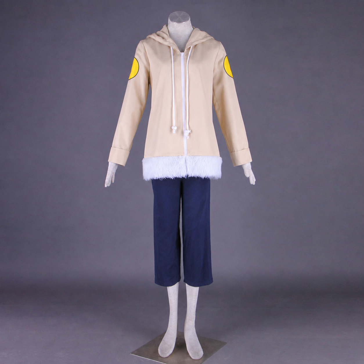 Anime White Eye Gentle Fist Kunoichi Cosplay Costume with Headband Women Kids