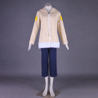 Anime White Eye Gentle Fist Kunoichi Cosplay Costume with Headband Women Kids
