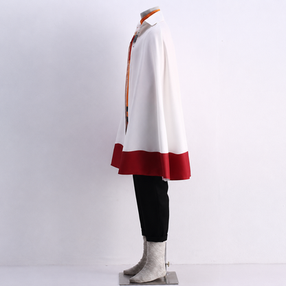 Anime Orange 7th Village Ninja Leader Cosplay Cloak with Leader Hat for Men Kids Halloween