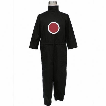 Anime Sand Puppet Master Ninja Cosplay Costume Black Hooded Jumpsuit full Outfit Men Kids
