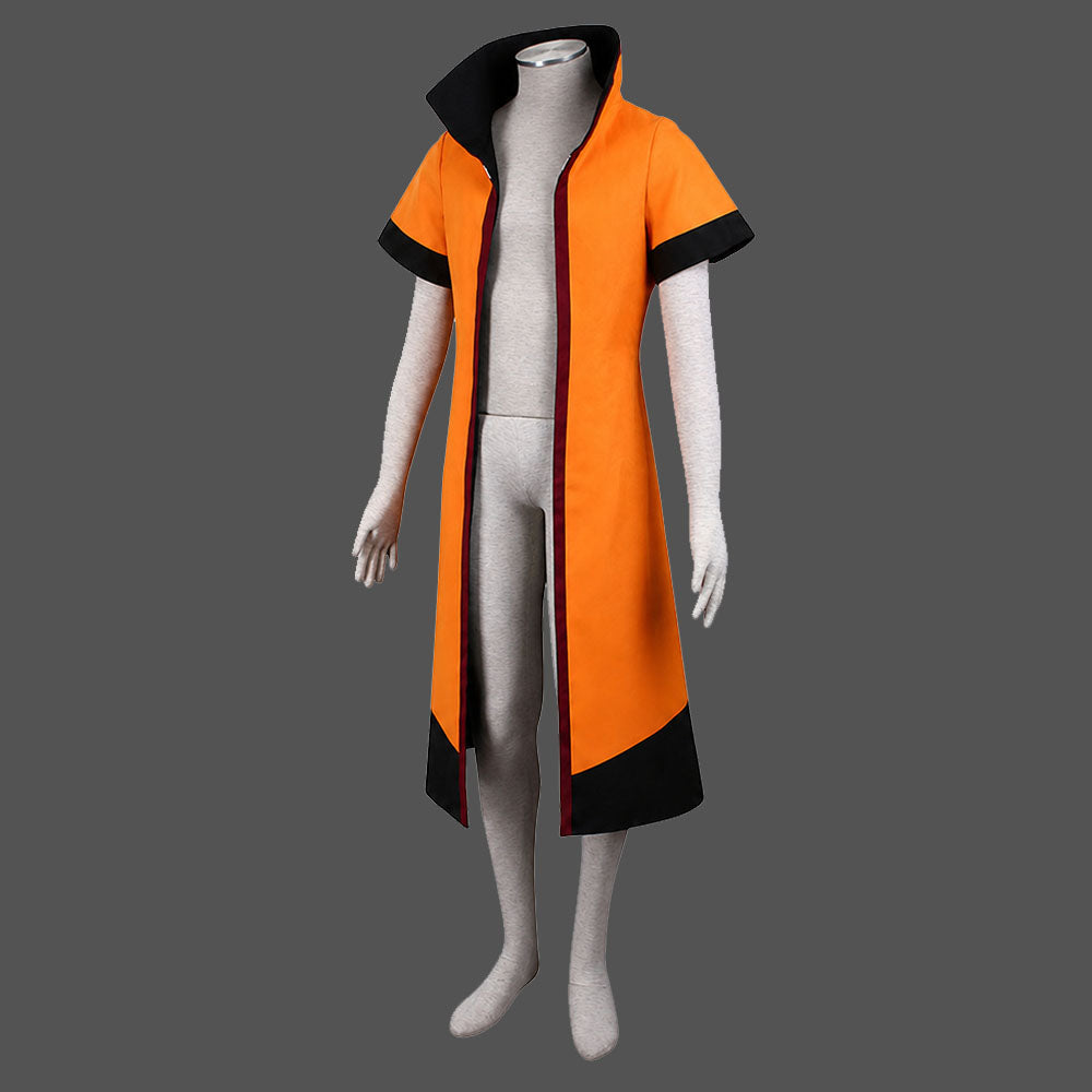 Anime Sixth Generation Village Leader Cosplay Orange Cloak for Adults Kids