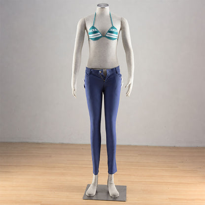 Anime Pirate Timeskip Navigator Swimsuit Costume Set with Accessories for Women
