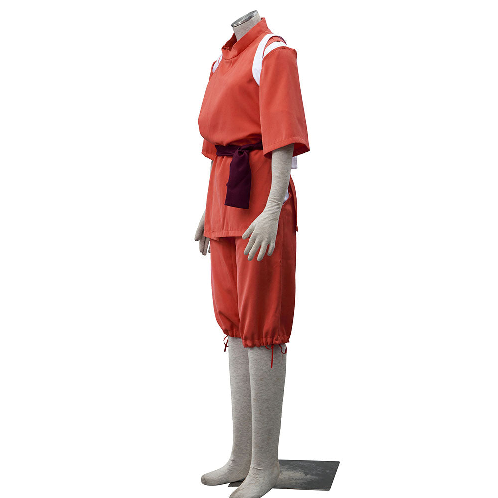 Fantasy Spirit Realm Apprentice Costume Red Worker Outfit for Women Kids Halloween