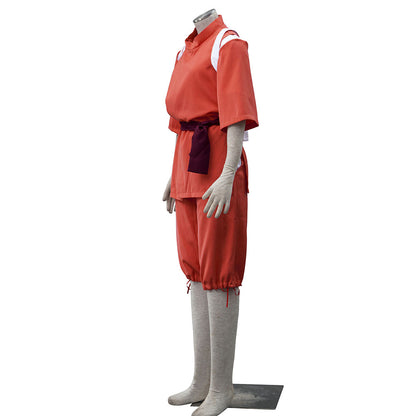 Fantasy Spirit Realm Apprentice Costume Red Worker Outfit for Women Kids Halloween