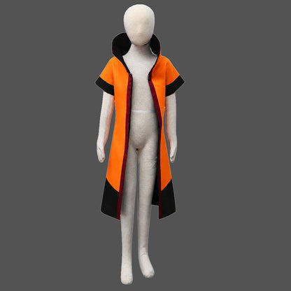 Anime Sixth Village Leader Cosplay Costume Orange Cloak Robe Men Kids Halloween