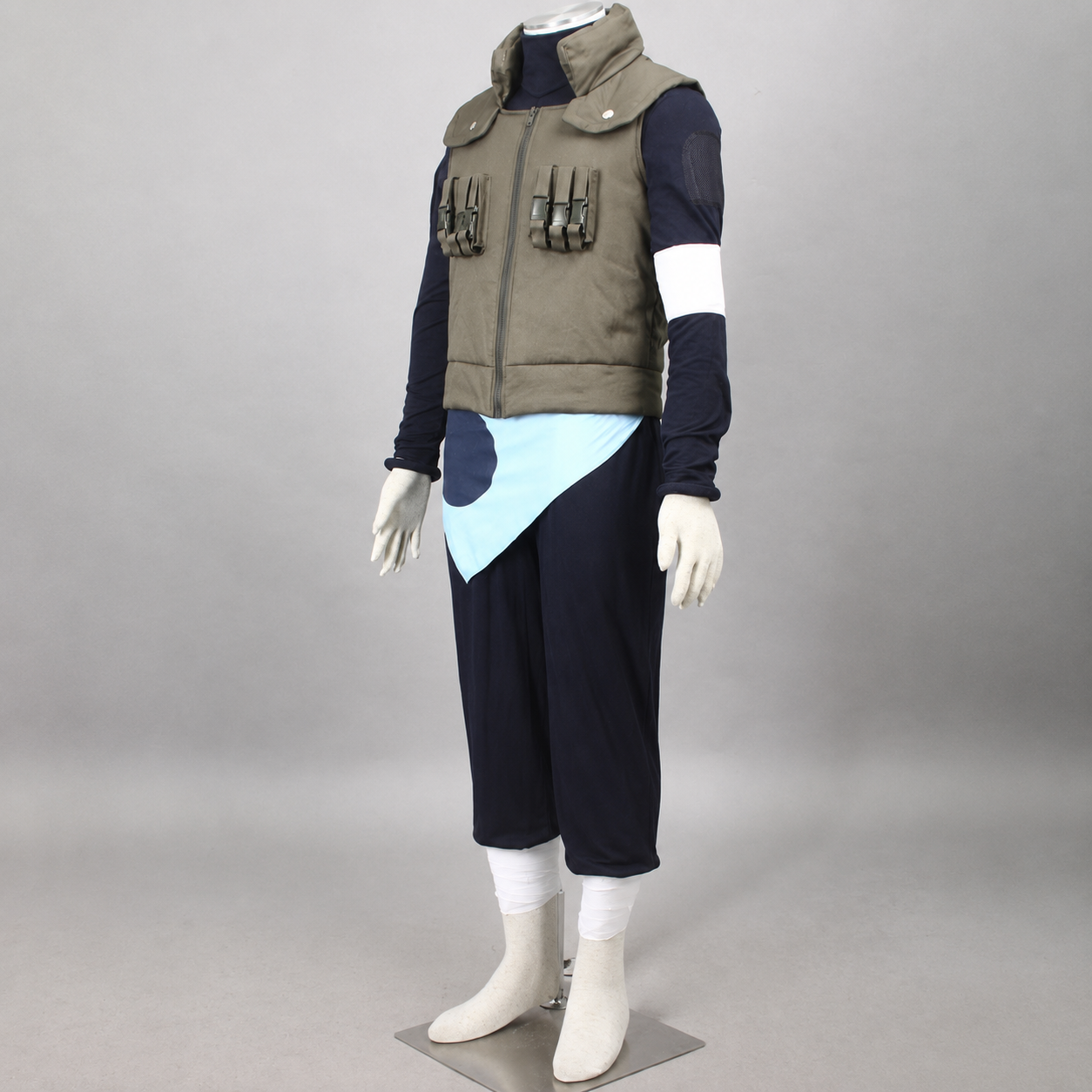Anime Bearded Tactical Ninja Cosplay Costume with Signature Headband for Men Kids Halloween