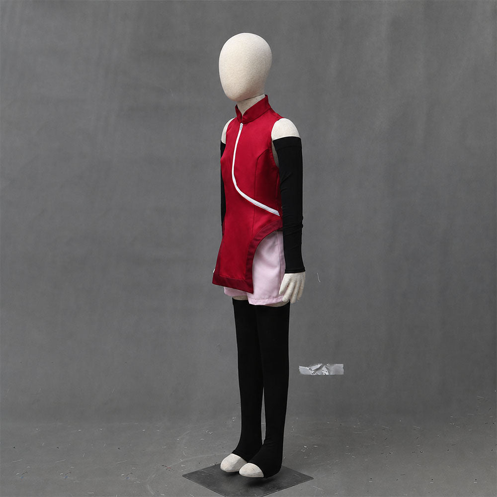 Anime Next Gen Red Glasses Ninja Girl Cosplay Outfit with Accessories for Women Kids