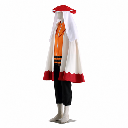 Anime Seventh Village Ninja Leader Cosplay Costume with Hat For Men Kids Halloween