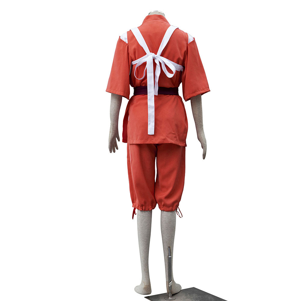 Fantasy Spirit Realm Apprentice Costume Red Worker Outfit for Women Kids Halloween