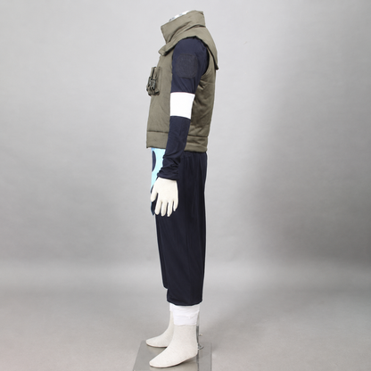 Anime Bearded Tactical Ninja Cosplay Costume with Signature Headband for Men Kids Halloween