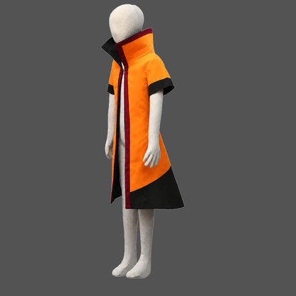 Anime Sixth Village Leader Cosplay Costume Orange Cloak Robe Men Kids Halloween