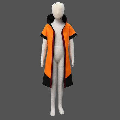 Anime Sixth Village Leader Cosplay Costume Orange Cloak Robe Men Kids Halloween
