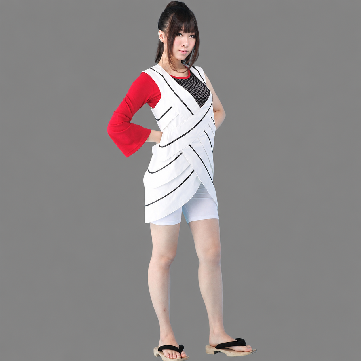 Anime Black Wavy Long Hair Genjutsu Master Female Ninja Cosplay Costume for Women Kids