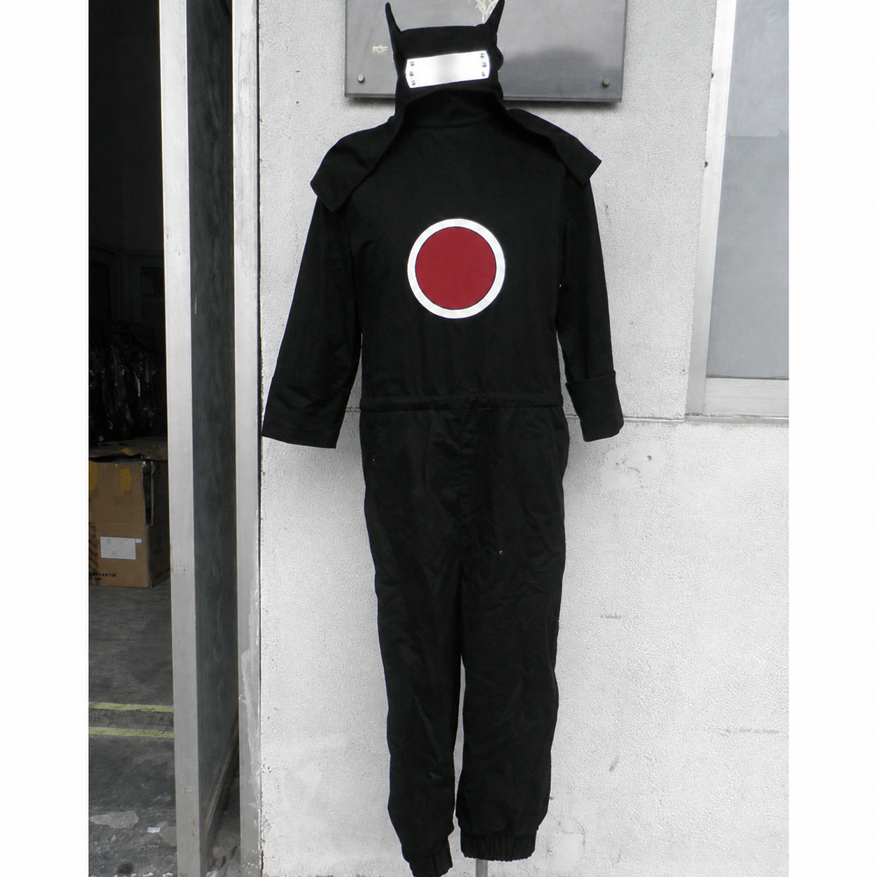 Anime Sand Puppet Master Ninja Cosplay Costume Black Hooded Jumpsuit full Outfit Men Kids