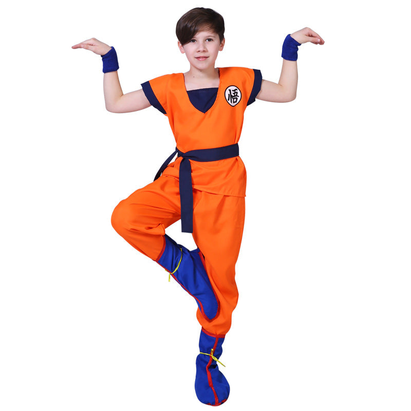 Dragon Ball Son Goku Training Costume full Outfits Chinese Character 'Goku' Men and Kids