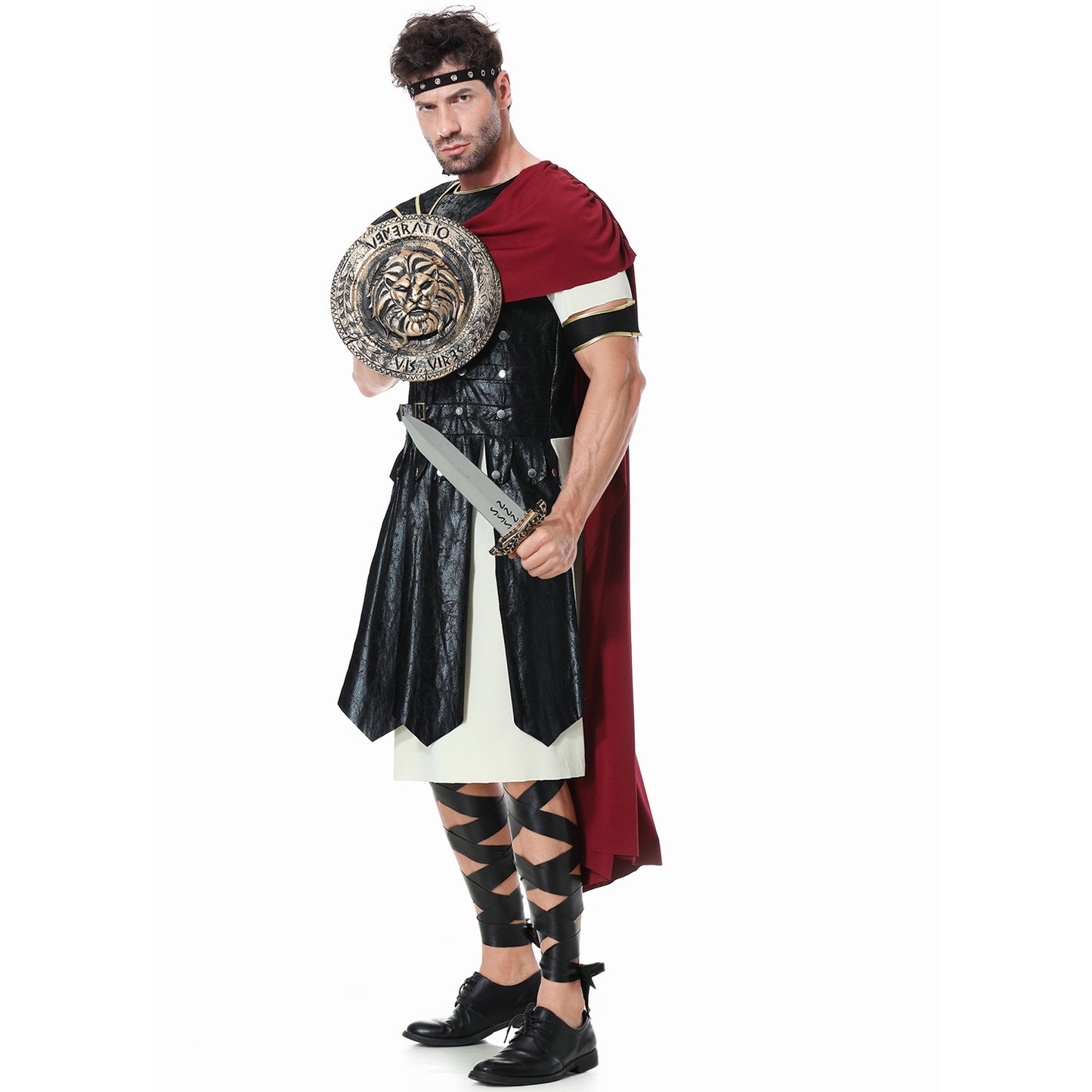 Spartacus Costumes Spartan Warriors Cosplay Full Outfit with Shield Sword For Men Halloween