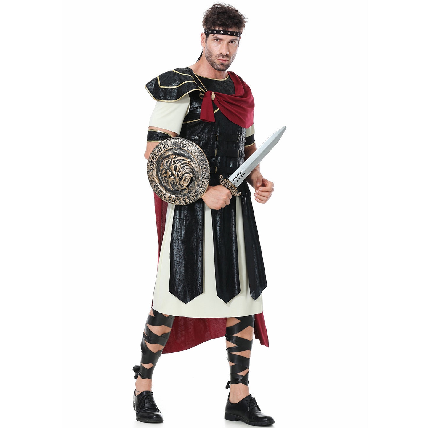 Spartacus Costumes Spartan Warriors Cosplay Full Outfit with Shield Sword For Men Halloween