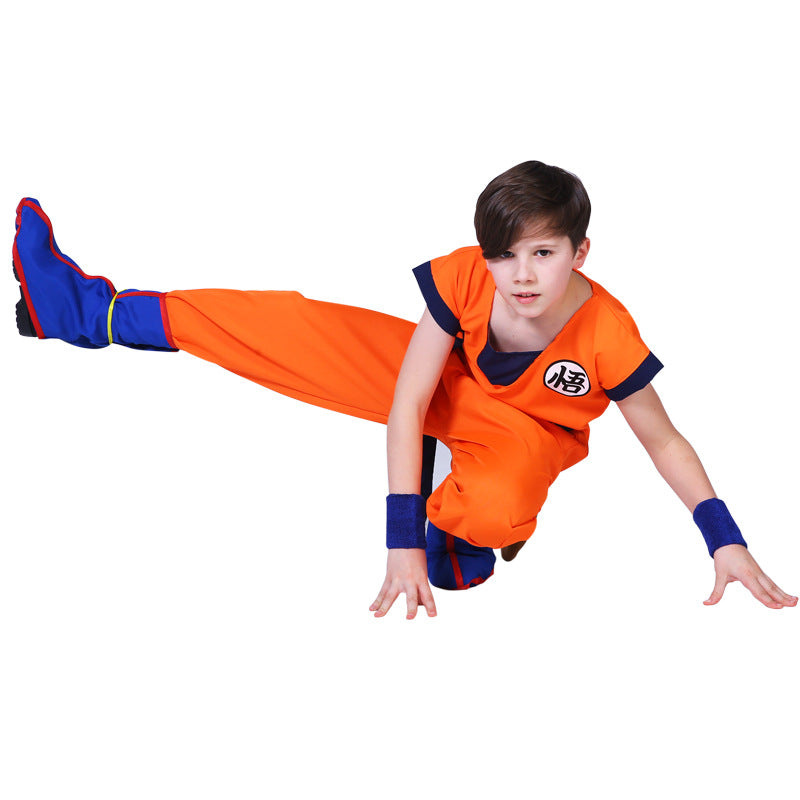 Dragon Ball Son Goku Training Costume full Outfits Chinese Character 'Goku' Men and Kids