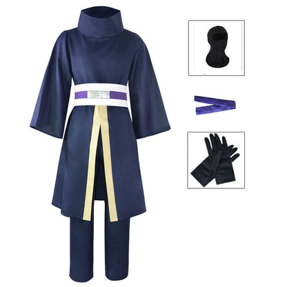 Anime Masked Ninja War Costume Cloak Cosplay Set for Men and Kids Halloween